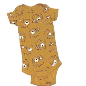Gerber organic teddy bear print onesie 3-6 months